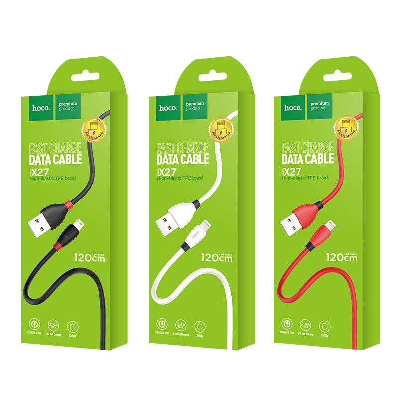 USB кабель на iPhone 5 HOCO X27 Excellent, 1,2 метра, белый