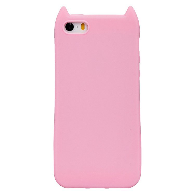 Накладка SC129 Ушки iPhone 5 розовая