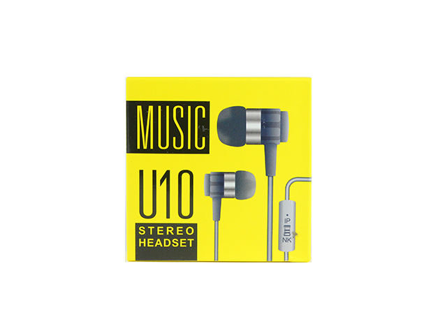 Гарнитура MP3 U10 с кнопкой ответа черная
