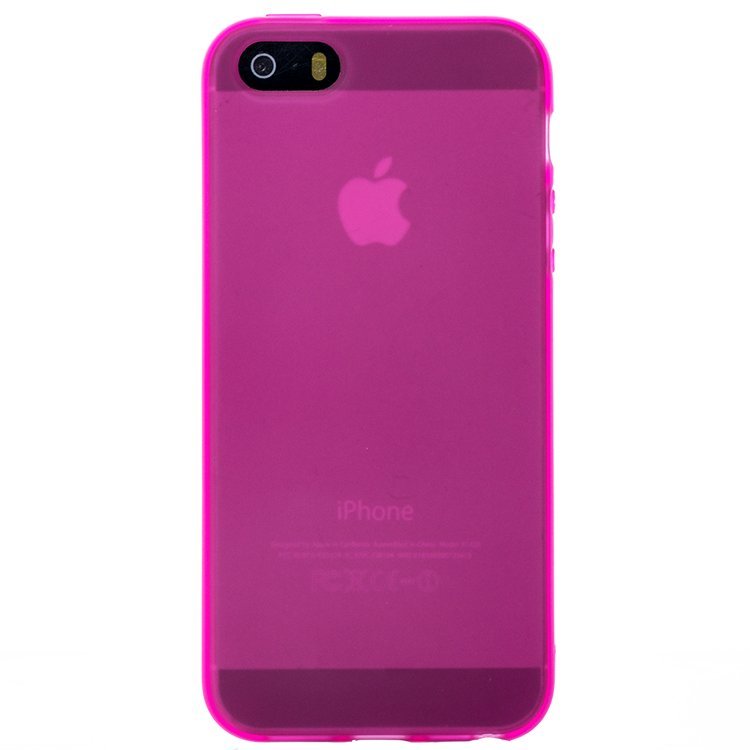 Накладка силиконовая МАТОВАЯ IPhone 5 розовая