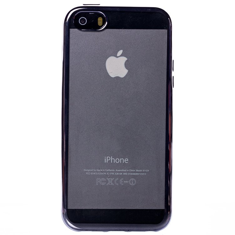 Накладка силиконовая прозрачная IPhone 5 ОБОДОК черный