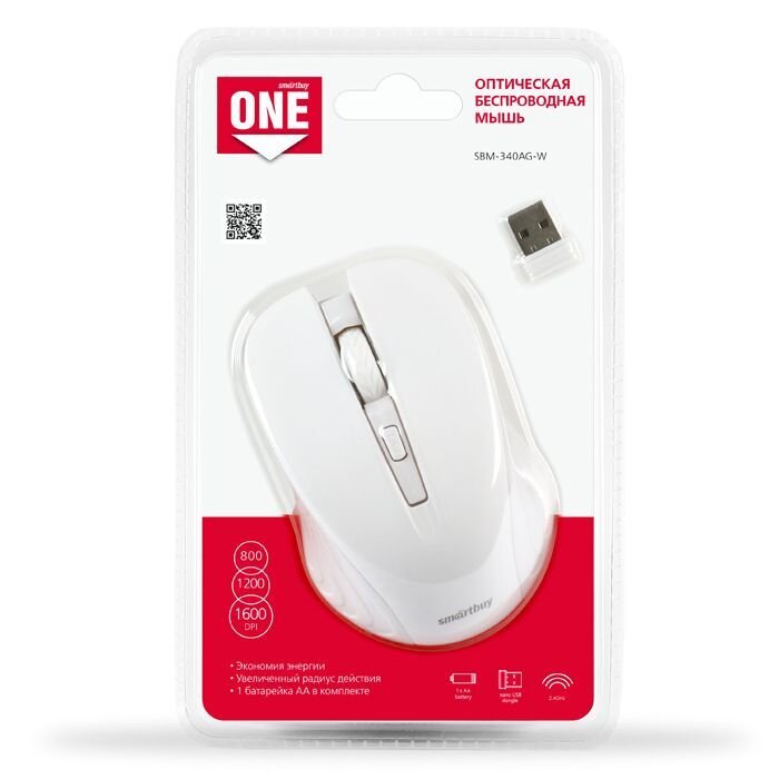 Мышь беспроводная Smartbuy 340AG (SBM-340AG-W) белая