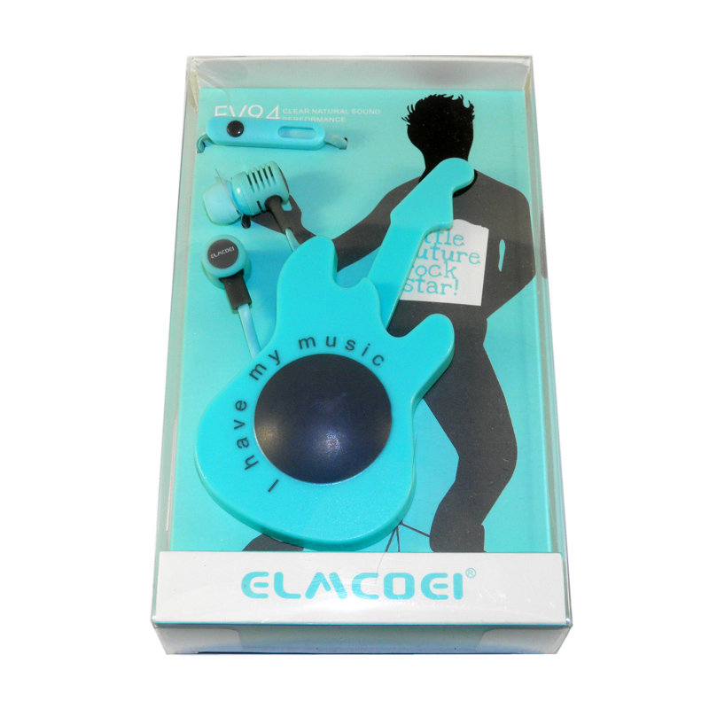 Гарнитура MP3 Elmcoei EV94 с кнопкой ответа голубая