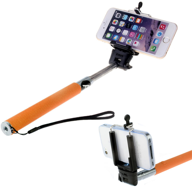 Селфи штатив Monopod 101 с проводом оранжевый