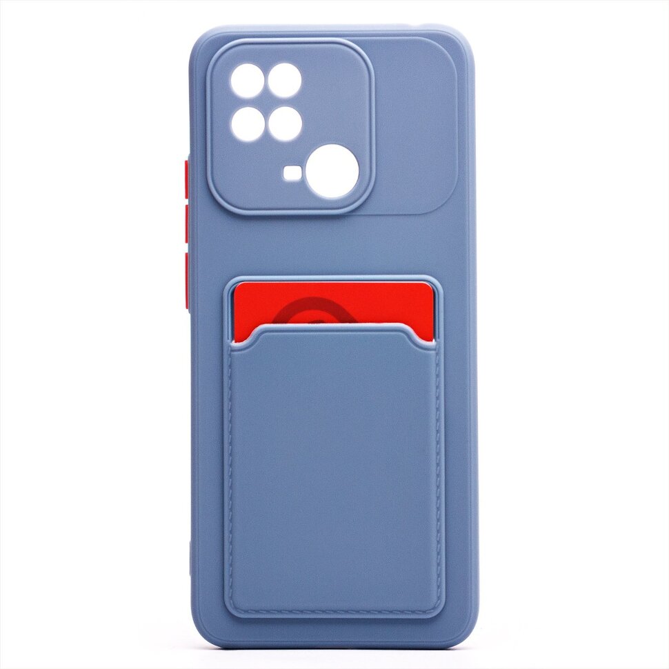 Накладка SC315 Xiaomi Redmi 10C с визитницей (grey)