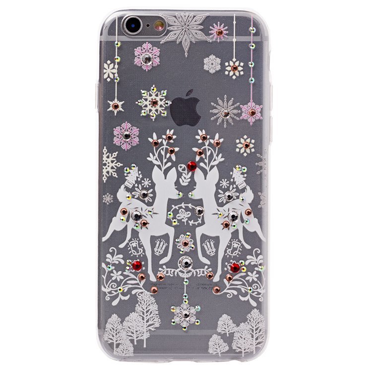 Накладка SC085 Новогодняя со стразами iPhone 6 (006)