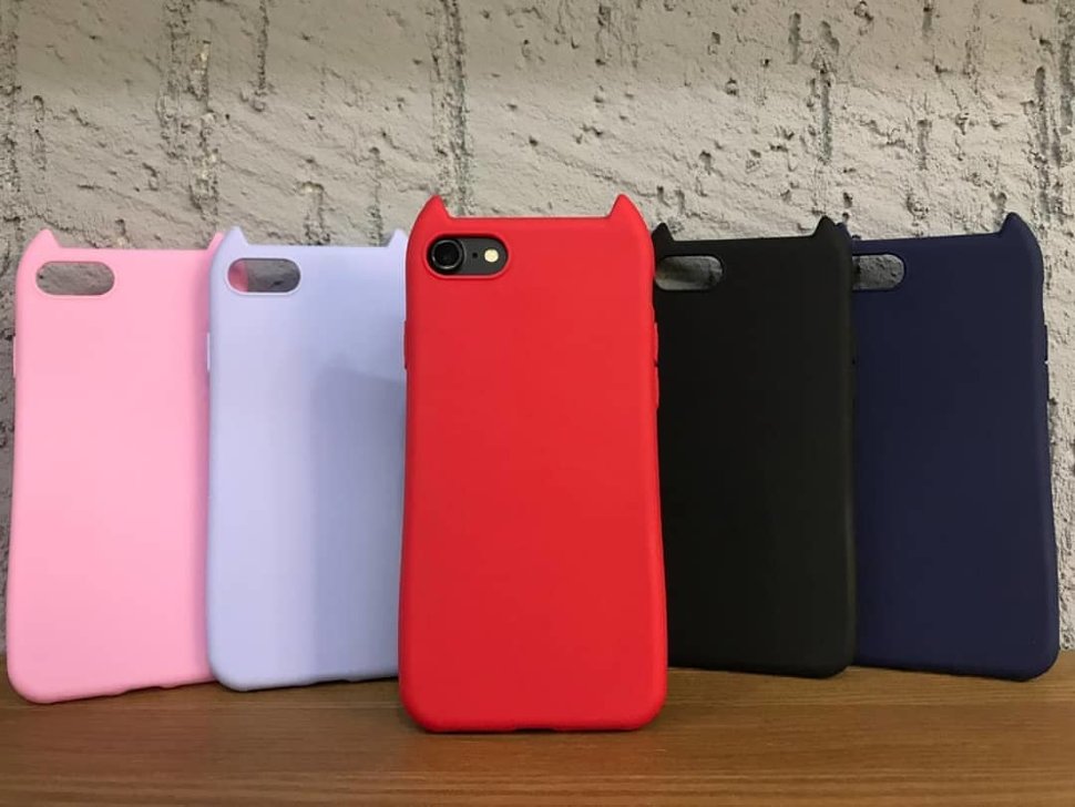 Накладка SC129 Ушки iPhone 5 фиолетовая