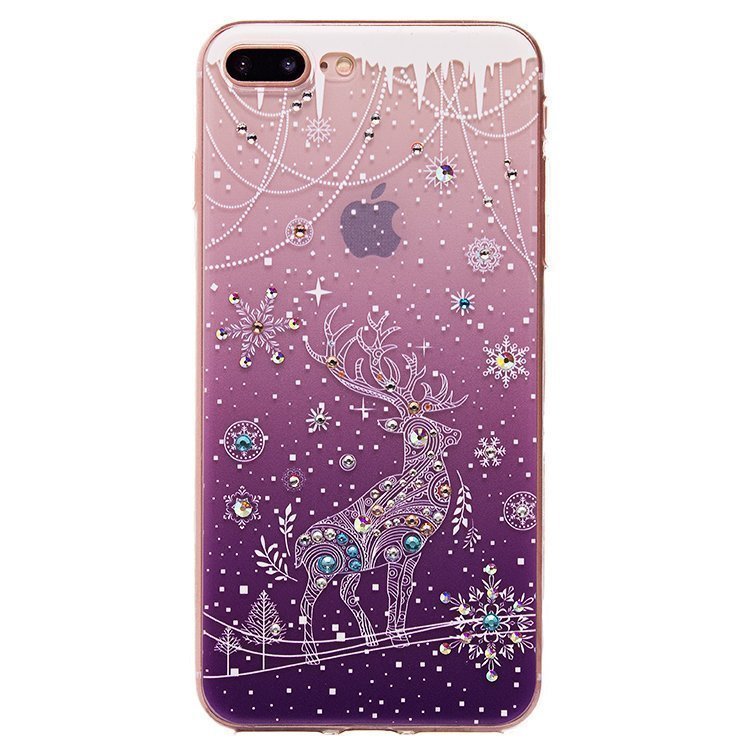 Накладка SC085 Новогодняя со стразами iPhone 7 Plus/8 Plus (001)