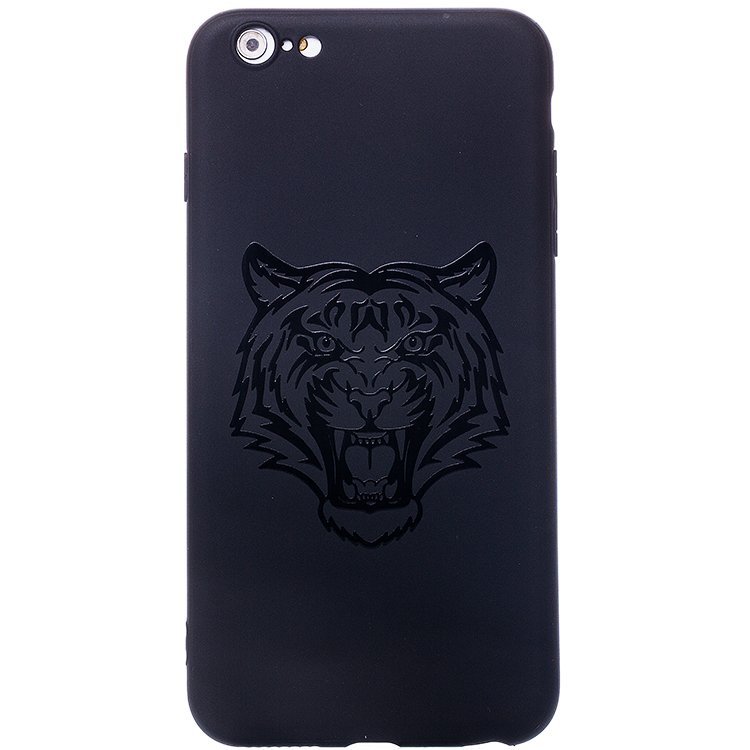 Накладка SC043 Soft Touch iPhone 6 Plus (003) ТИГР черная