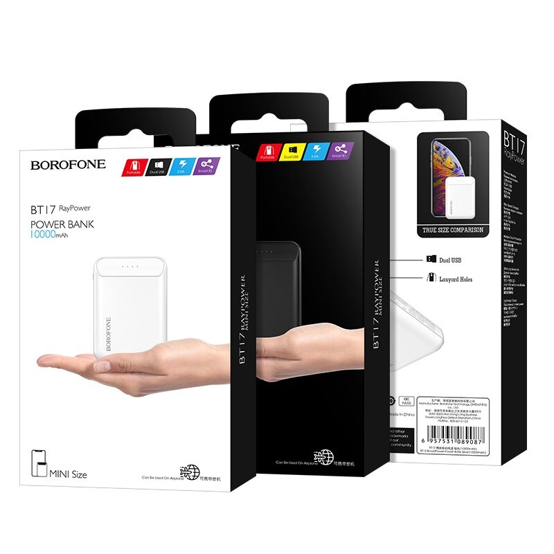 Внешнее ЗУ Power Bank BOROFONE BT17 RayPower Minil 10000mAh черное
