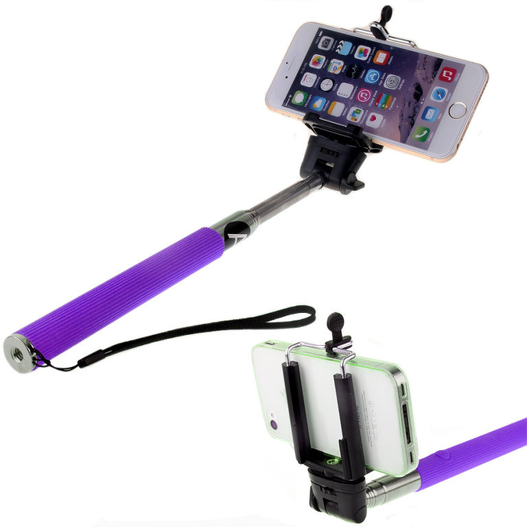 Селфи штатив Monopod 101 с проводом фиолетовый
