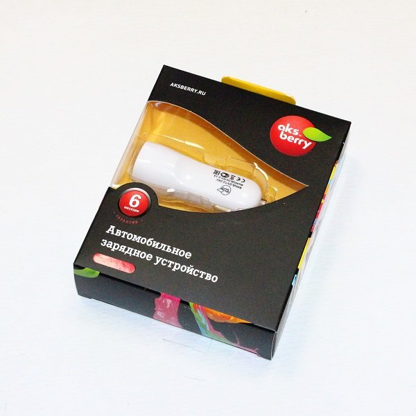 Авто ЗУ "AKSBERRY" с microUSB 2.1A