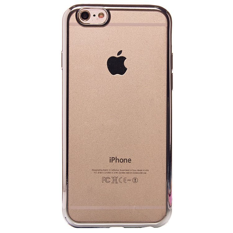 Накладка силиконовая прозрачная IPhone 6 ОБОДОК серебро