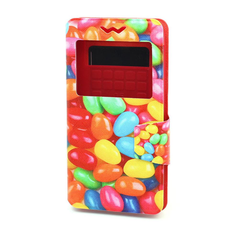 Чехол-книга с силиконовой вставкой БОКОВОЙ флип 5,0"-5,5" M&M’s (05)