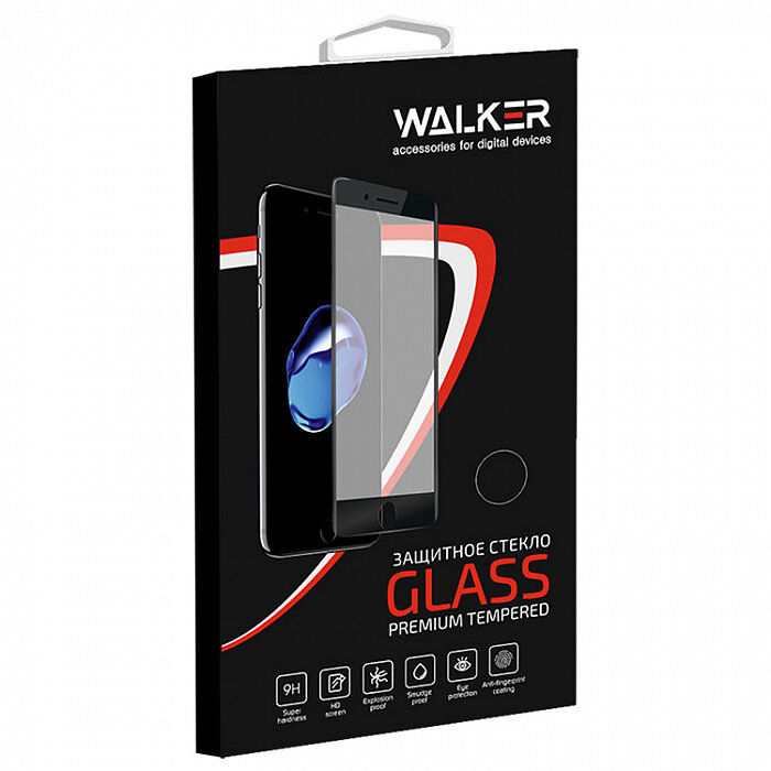 Стекло 5D/11D "Full glue" с рамкой для Apple iPhone 11 Pro/X/XS/5.8" черное, WALKER