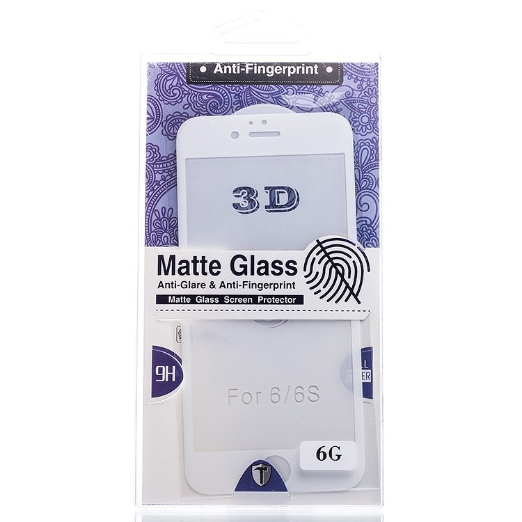 Стеклопластик защитный 3D на дисплей MATTE iPhone 6 белое