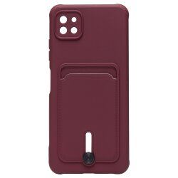 Накладка SC304 Samsung A226 Galaxy A22s 5G с визитницей (bordo)