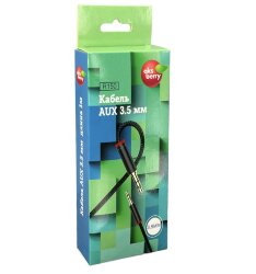 AUX кабель 3.5 * 3.5 Aksberry R150 круглый в тканевой оплетке, черный
