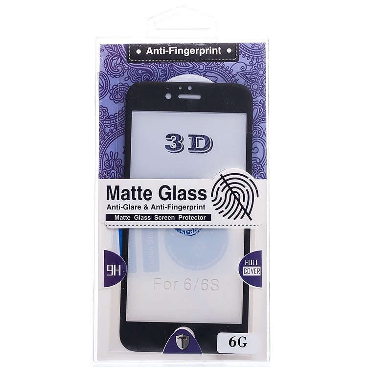 Стеклопластик защитный 3D на дисплей MATTE iPhone 6 черное