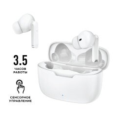 Наушники БЕСПРОВОДНЫЕ OLMIO "TWE-14" Bluetooth 5.0, True Wireless, белые