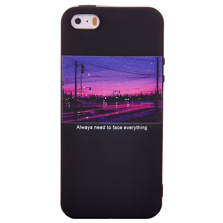 Накладка SC089 С рисунком iPhone 5 (004) черная