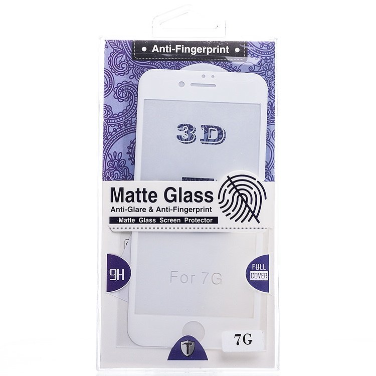 Стеклопластик защитный 3D на дисплей MATTE iPhone 7 белое