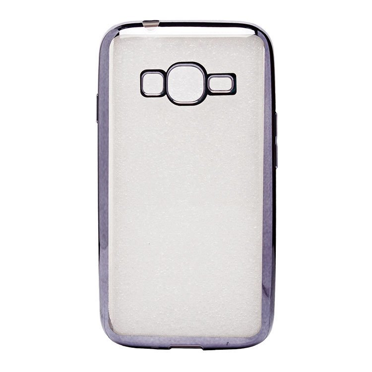 Накладка силиконовая прозрачная Samsung J106 /J1 mini Prime ОБОДОК черный