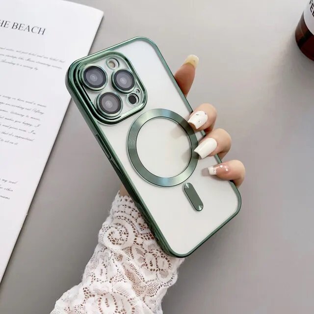 Накладка силикон ElectroFlex Magsafe для Apple iPhone 17, зеленая