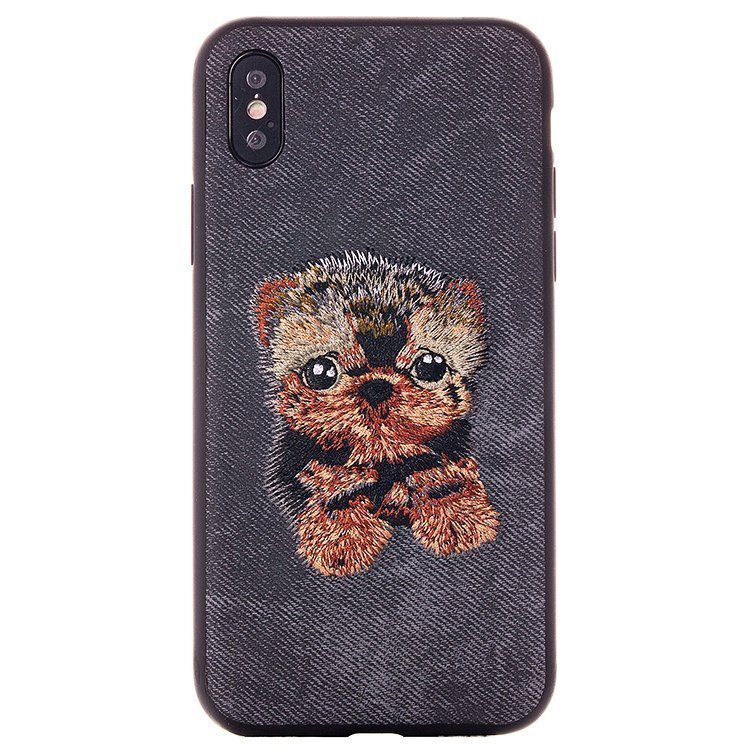 Накладка PC008 с вышивкой Собачка iPhone X (001)