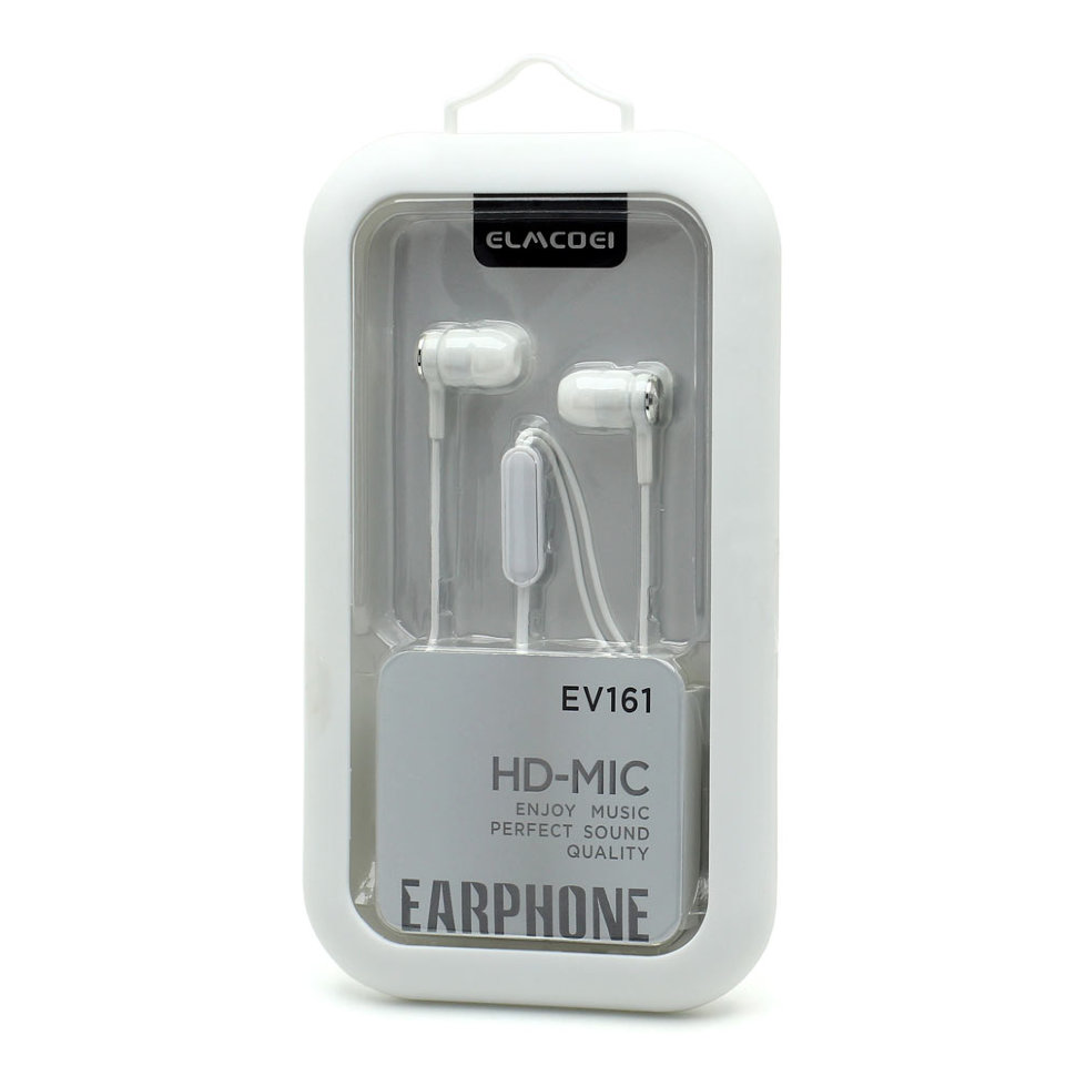 Гарнитура MP3 Elmcoei EV-161 с кнопкой ответа белая