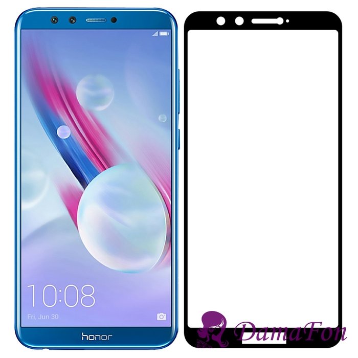 Стекло защитное Krutoff Full Glue для Honor 9 Lite с рамкой черное
