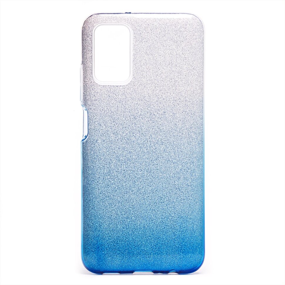 Накладка SC097 БЛЕСТКИ градиент 3в1 Samsung A037 Galaxy A03s (blue/silver)