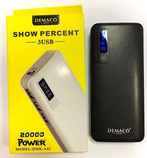 Внешнее ЗУ Power Bank Demaco DMK-A41 20000mAh, USBx3, microUSB, фонарик, черное
