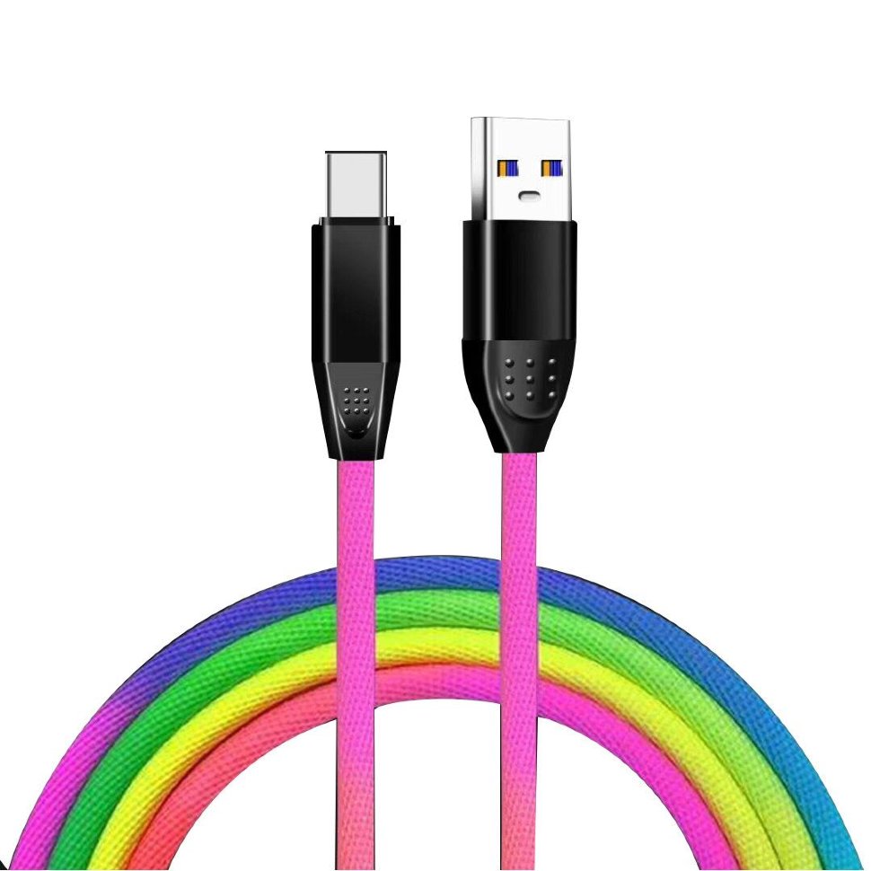 Кабель USB - Type-C J-17 Радуга 2.1A
