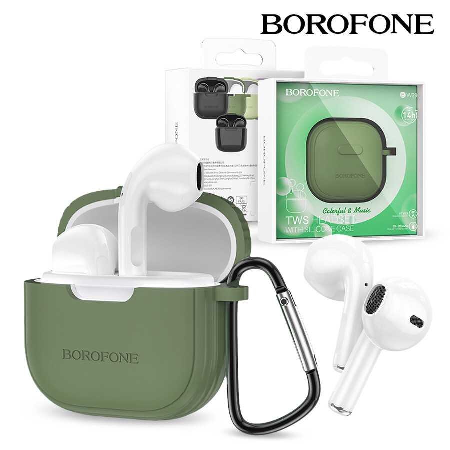 Наушники Bluetooth BOROFONE BW29 Charm, TWS, зеленые