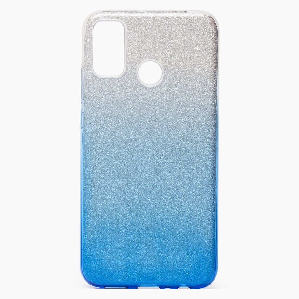 Накладка SC097 БЛЕСТКИ градиент 3в1 Huawei Honor 9X Lite (blue/silver)