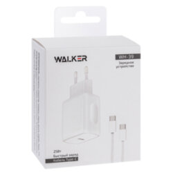 СЗУ WALKER WH-39 1*Type-C PD25W + кабель Type-C на Type-C, белое