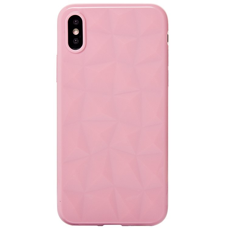 Накладка SC072 Призма глянцевая iPhone X розовая