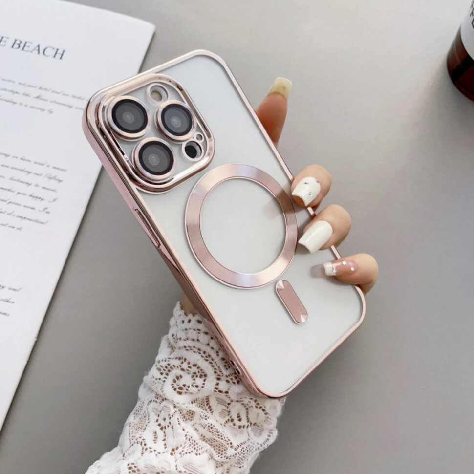 Накладка силикон ElectroFlex Magsafe для Apple iPhone 17, розовое золото