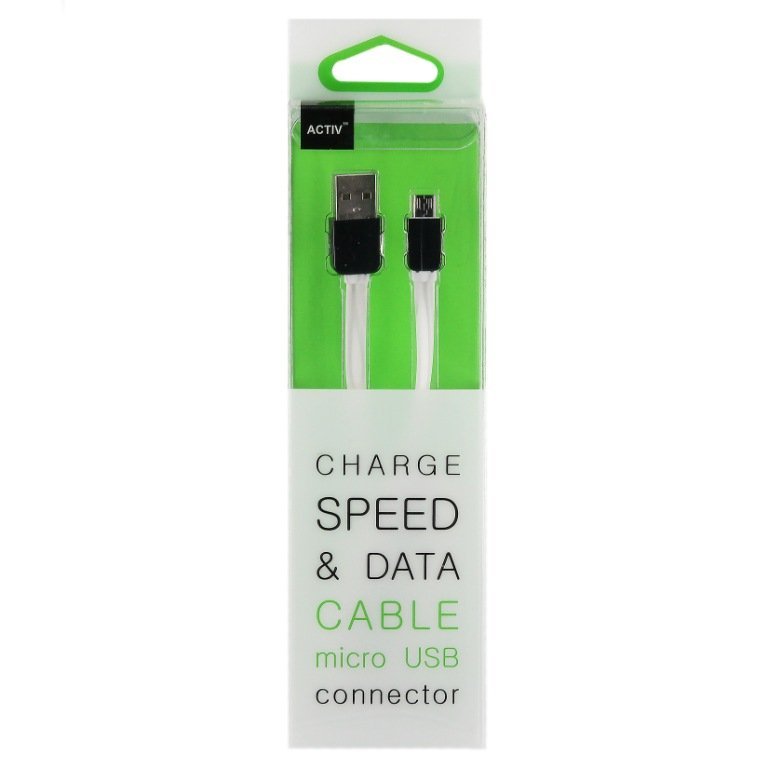 Кабель USB - MicroUSB Active Fine 100 cm белый