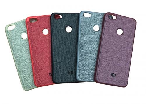 Накладка силикон + экокожа "Джинс" Xiaomi Redmi 6A серая
