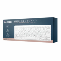 Клавиатура Olmio CK-05, USB, тихие низкие клавиши, белая
