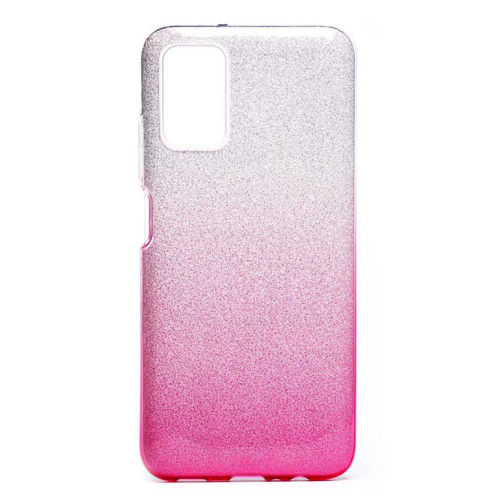 Накладка SC097 БЛЕСТКИ градиент 3в1 Samsung A037 Galaxy A03s (pink/silver)