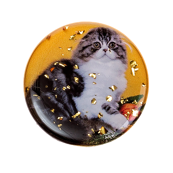 Держатель для телефона POPSOCKETS лаковый с фольгой Кошка