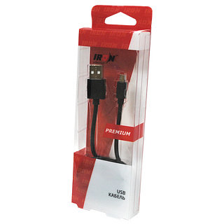 Кабель USB - MicroUSB IRON Selection PREMIUM в блистере (1A) черный