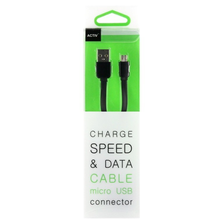 Кабель USB - MicroUSB Active Fine 100 cm черный