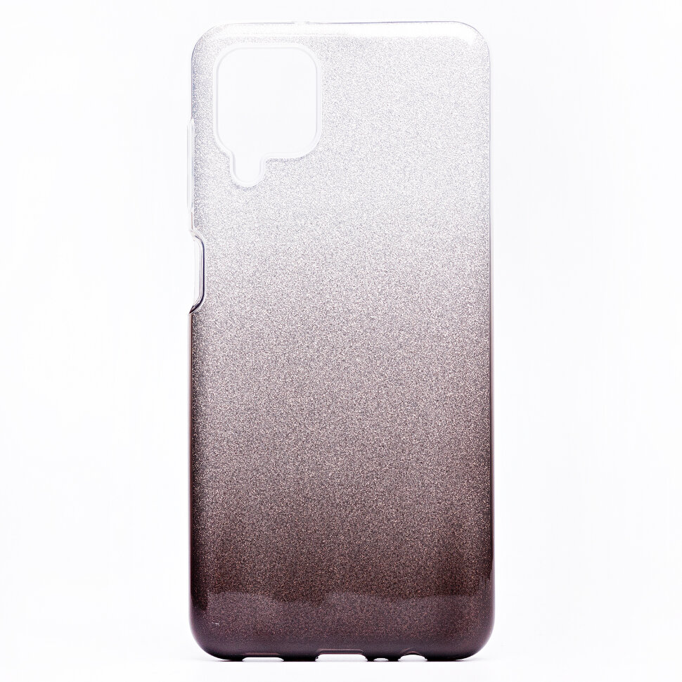 Накладка SC097 БЛЕСТКИ градиент 3в1 Samsung A125 Galaxy A12 (black/silver)