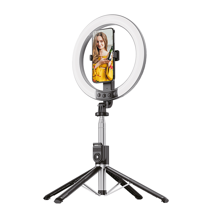 Кольцевая лампа WALKER WLR-2050R со штативом ВНУТРИ КОРОБКИ (диаметр 26 см), RGB свет