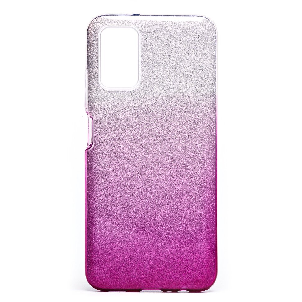 Накладка SC097 БЛЕСТКИ градиент 3в1 Samsung A037 Galaxy A03s (purple/silver)