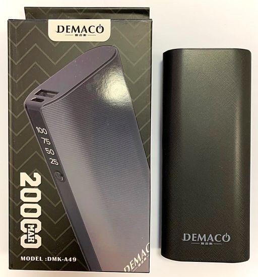 Внешнее ЗУ Power Bank Demaco DMK-A49 20000mAh, USBx1, microUSB, черное